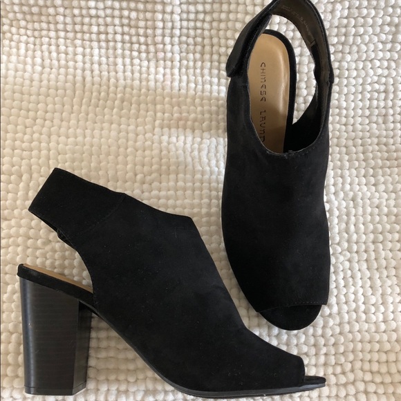 Chinese Laundry Shoes - Chinese Laundry Black Open Toe Bootie - Size 9.5